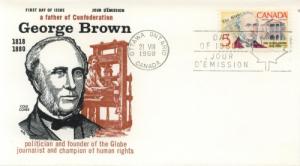 1968 Canada George Brown 484 Cole FDC