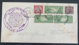 1929 Los Angeles USA LZ127 Graf Zeppelin First Round Flight cover To Germany