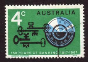 Australia 1967 Sc#425, SG#410 4c Green Keys & Combination Lock USED.