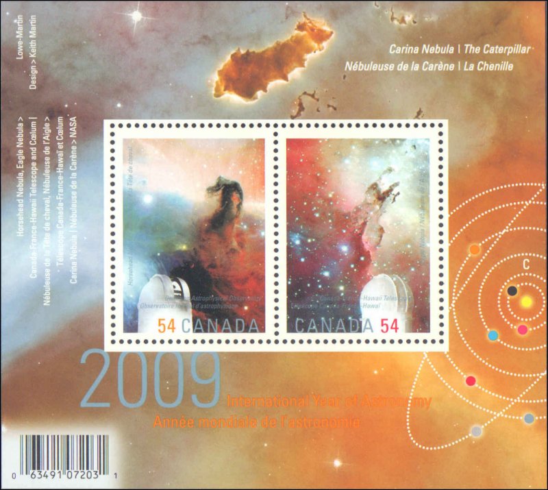 Canada #2323-2325, Complete Set(3), 2009, Space, Never Hinged