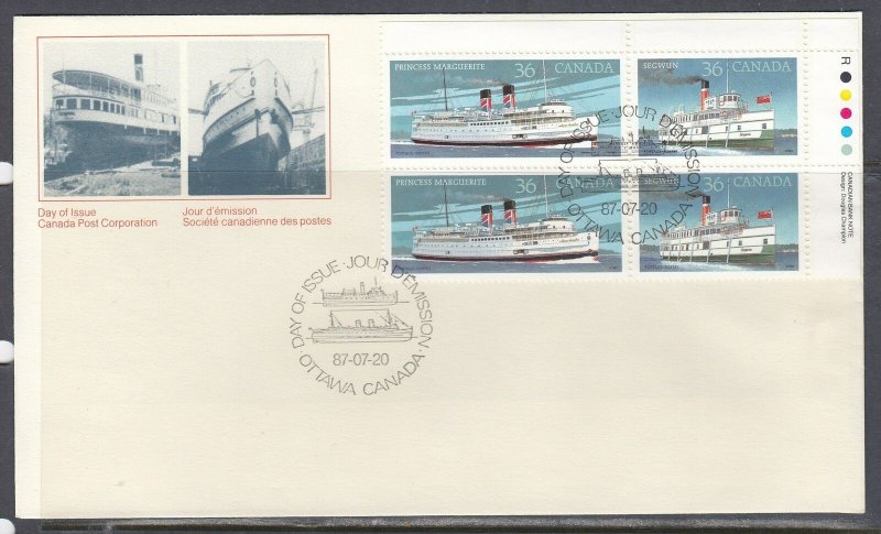 Canada Scott 1140a UR Pl Blk FDC - Canadian Steamships