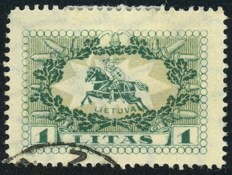 Lithuania #223 National Arms 1L Postage Stamp Europe 1927 Used
