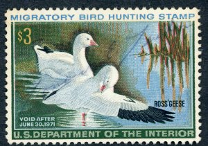 #RW37 – 1970 $3.00 Ross' Geese. Used.