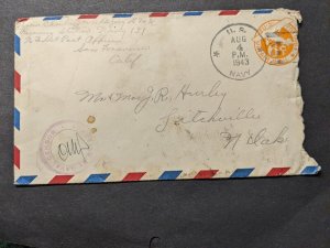 NAVY #131 Noumea, New Caledonia 1943 Censored WWII Naval Cover Sailor's Mail