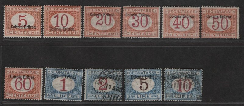 Eritrea Sc#J1-J11 used+M/H/F-VF, complete set