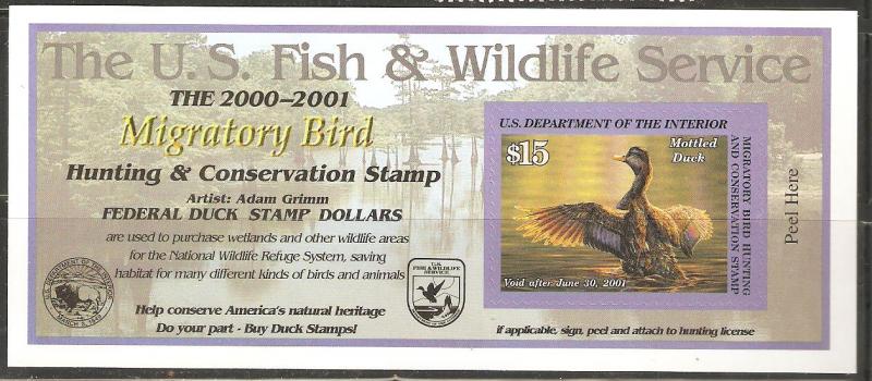 Duck Stamp RW 67A 2001 Mottled Duck