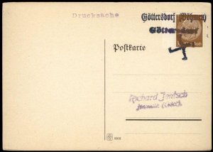 3rd Reich Germany Goettersdorf Sudetenland Annexation Provisional Cover G67087