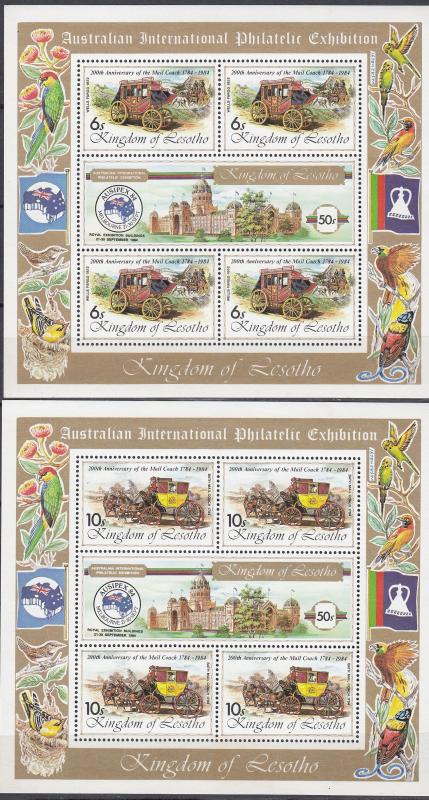 Lesotho - 1984 History of the Post Sc# 448a/451a - MNH (2038)