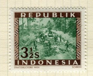 INDONESIA; 1949 early pictorial type issue fine mint 3.5s. value
