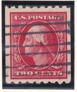 US 391 Used 1910 2¢ Carmine Washington Perf 8½ Horz Scv $50.00