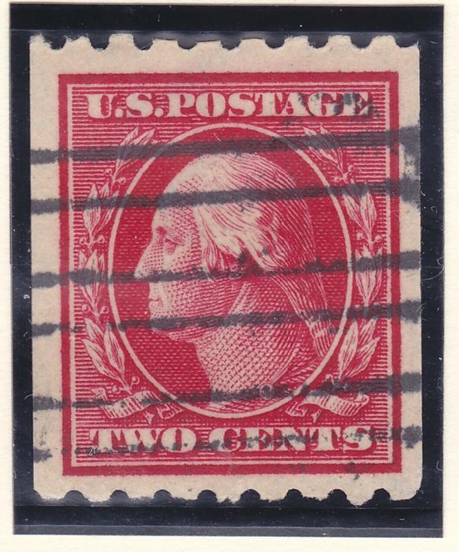 US 391 Used 1910 2¢ Carmine Washington Perf 8½ Horz Scv $50.00