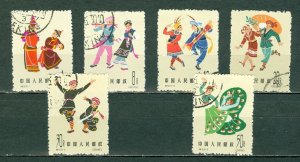 CHINA PEOPLE'S REP.  1963  DANCERS  #702-707 SET USED