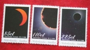 NETHERLANDS ANTILLES 1998 Total Solar Eclipse, Curacao MNH Scott# 821-823