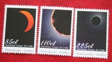 NETHERLANDS ANTILLES 1998 Total Solar Eclipse, Curacao MNH Scott# 821-823