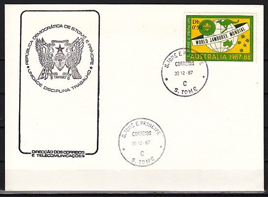 St. Thomas, Scott cat. 815. Australia Scout Jamboree, First day cover. ^