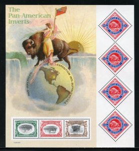 UNITED STATES SCOTT #3505 PAN AMERICAN INVERTS SHEET(7) MINT NEVER HINGED