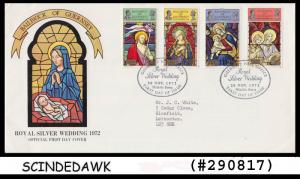 BAILIWICK OF GUERNSEY - 1972 ROYAL SILVER WEDDING AND CHRISTMAS - 4V - FDC