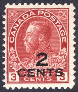 Canada 1926 2c on 3 cents Two Line SG 265 Scott 140 UMM/MNH Cat £17($25)++