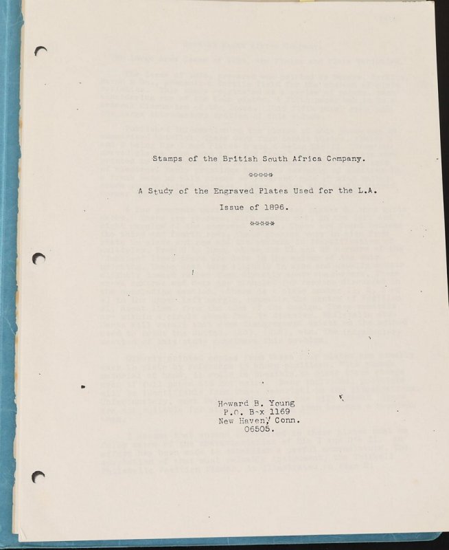 LITERATURE Rhodesia Notes on the Large Arms & the British South African Co 1896. 