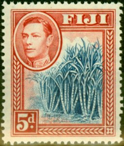 Fiji 1938 5d Blue & Scarlet SG258 Fine MNH