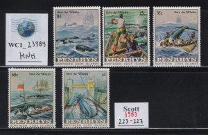 WC1_23989.COOK ISLANDS (PENRHYN). Beautiful 1983 set. Sc.223-227. MNH