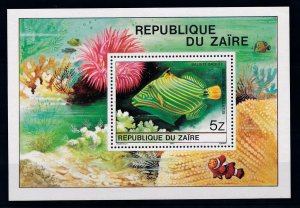 [41502] Congo Zaire 1980 Marine life fish triggerfish corals Souvenir Sheet MNH
