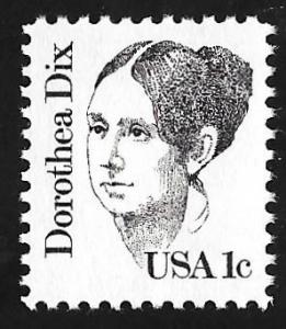 #1844C 1 cent Dorothea Dix Stamp mint OG NH EGRADED VF 80