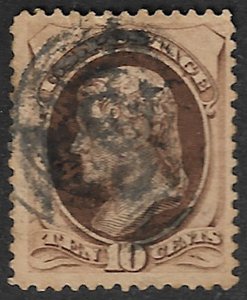 US #188 VF+ used, two large margins,  fresh color,  SUPER NICE!