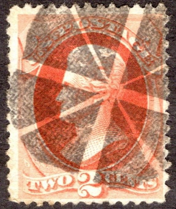 1875, US 2c, Jackson, Used, Fancy cancel, Sc 178