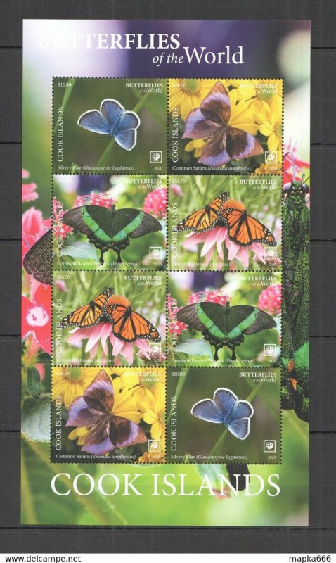 2020 Cook Islands Butterflies !!! Sale Flora & Fauna Sh ** Nw698