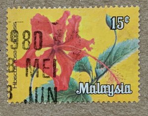 Malaysia 1979 15c Flowers, used. Scott 195, CV $0.25. SG K5