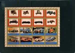 AJMAN 1973 TRANSPORTATION/AUTO/CARS SHEET OF 16 STAMPS IMPERF.MNH 