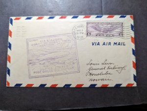 1932 USA USS Akron Zeppelin Airmail Cover Lakehurst NJ to Honolulu HI