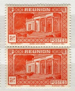 FRENCH COLONIES; REUNION 1933 Pictorial issue MINT MNH 2Fr. Pair