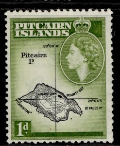 PITCAIRN ISLANDS QEII SG19, 1d black & olive-green, M MINT.