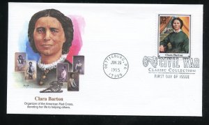 US 2975c Civil War Issue - Clara Barton UA Fleetwood cachet FDC