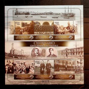 MEXICO Sc 2866 NH SOUVENIR SHEET OF 2014 -AMERICAN OCCUPATION OF VERACRUZ- (CT5)