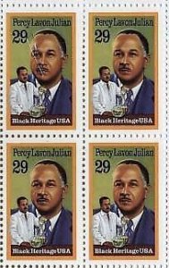 1993 Percy Julian Black Heritage Block of 4 29c Postage Stamps, Sc#2746, MNH, OG