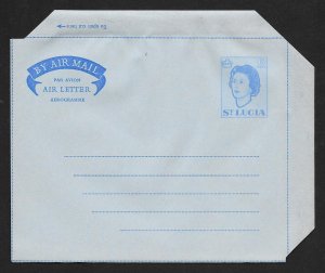 ST LUCIA Aerogramme 6¢ Queen c1950s-1960s Unused