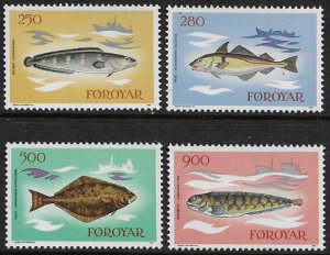 Faroe Is #97-100 MNH Set - Fishes