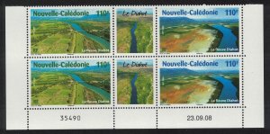 New Caledonia Fields River Bridge Delta Nature Block of 4 2008 MNH