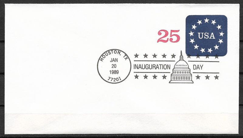 1989 USA ScU611 Presidential Inauguration Bicentennial PM Houston, TX