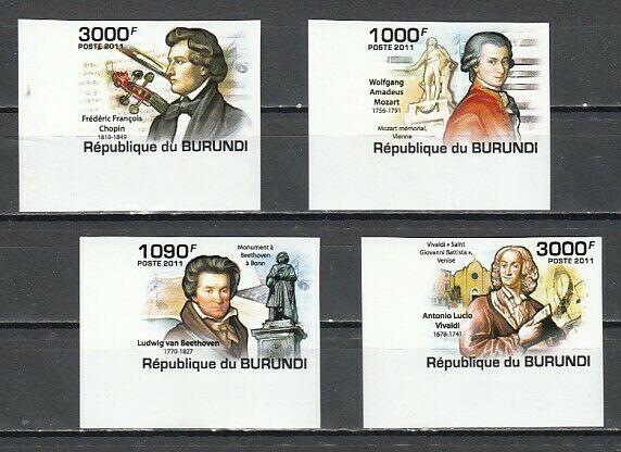 Burundi, 2011 issue. Classical Composers, IMPERF issue. ^