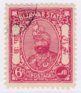 1935 INDIAN STATES BIJAWAR Maharaja Sarwant Singh 6dp Used Stamp A29P28F40302-