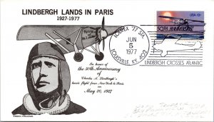 US EVENT COVER CACHETED CHARLES LINDBERGH HONORED AT LOUISVILLE KENTUCKY 1977