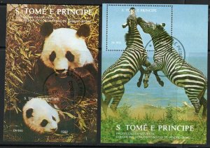 Thematic stamps ST.THOMAS & PRINCE 1992 NATURE CONSERV'N Mi. Bl.280/1  2 m/s use