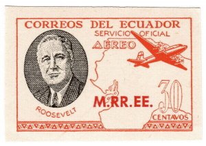(I.B) Ecuador Postal : Roosevelt Official Airmail 30c (MRREE)