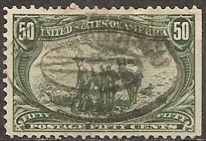 US  291 Used 1898 50c sage grn Trans-Mississippi Expo CV ...