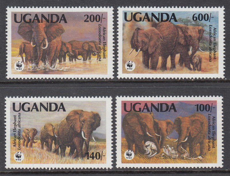 Uganda 371-374 Elephants MNH VF