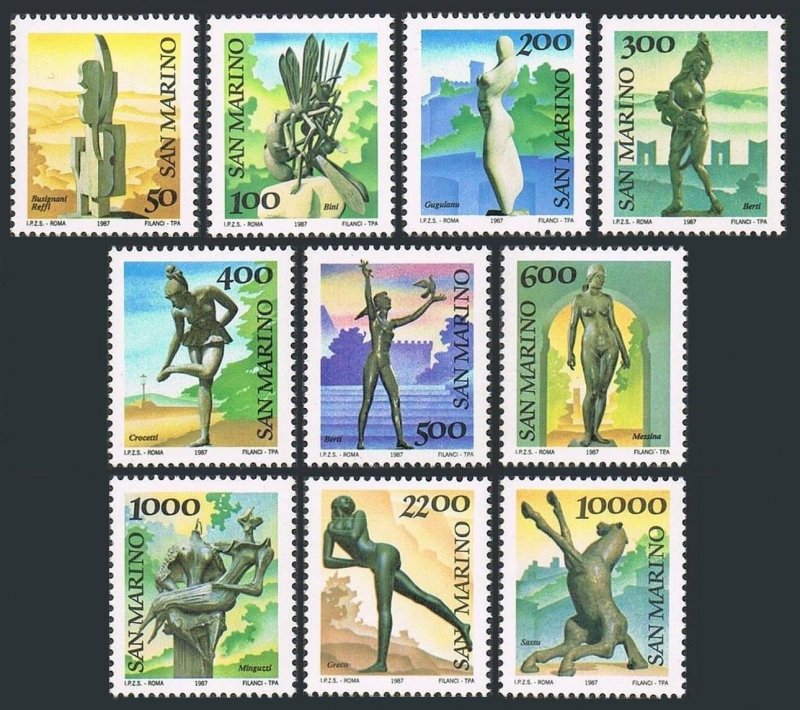 San Marino 1125-1134,MNH.Michel 1362-1371. Sculptures,Open-air Museum,1987. 